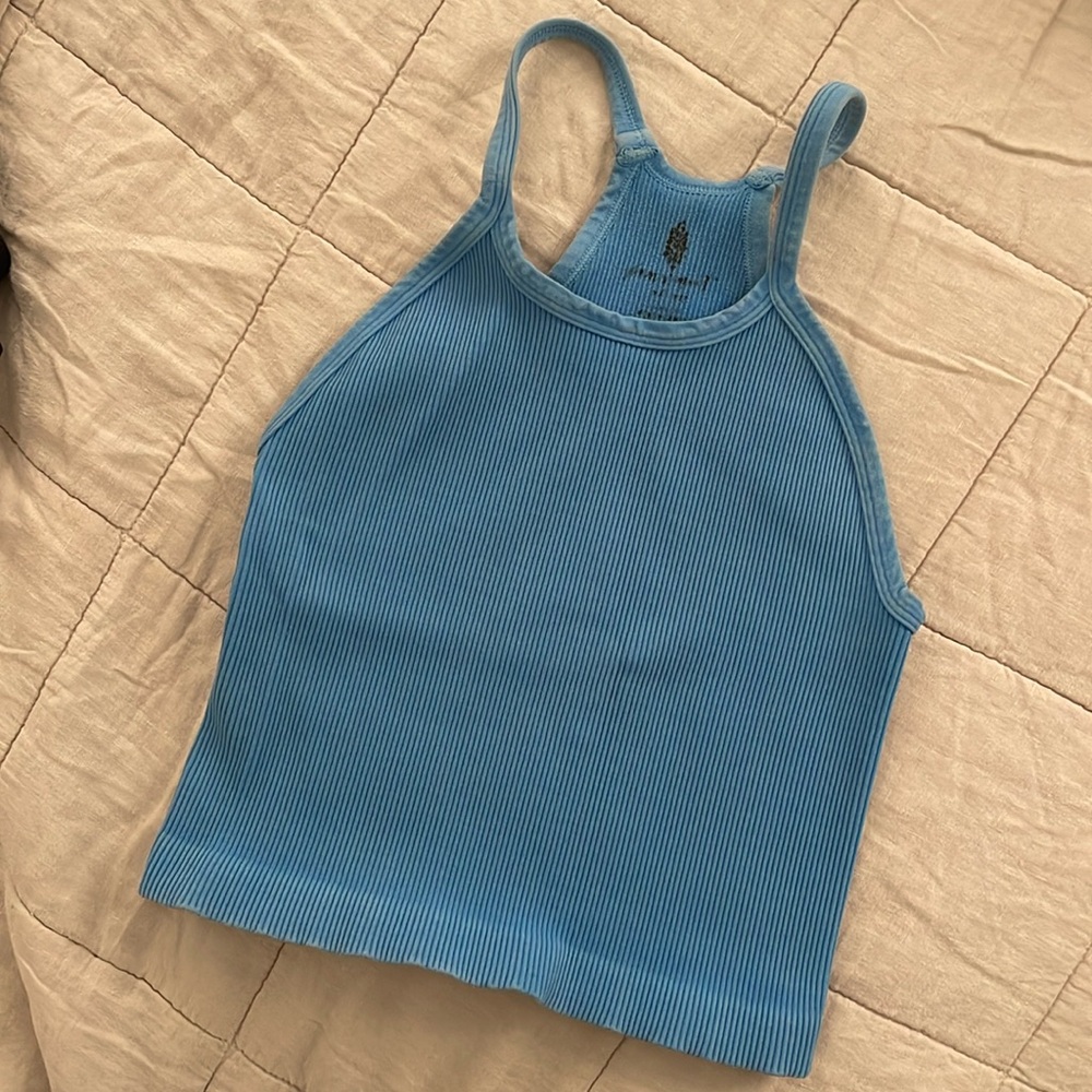 Happiness Runs Long Crop Tank M/L cosmic cobalt